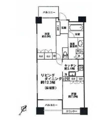 クラリティ・アスール　602号室　間取り