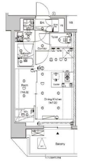 シーフォルム駒込　801号室　間取り