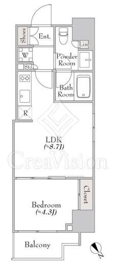 クレストコート大塚2　801号室　間取り