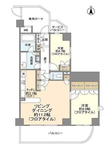 クオリア後楽園　401号室　間取り