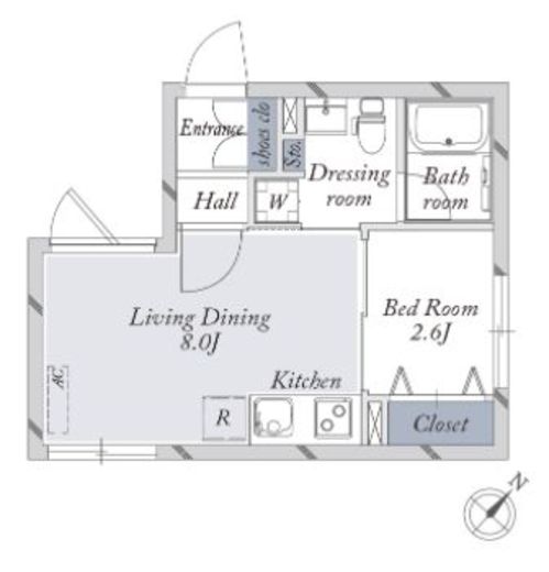La Douceur文京大塚 (ラドゥセール文京大塚)　E401号室　間取り