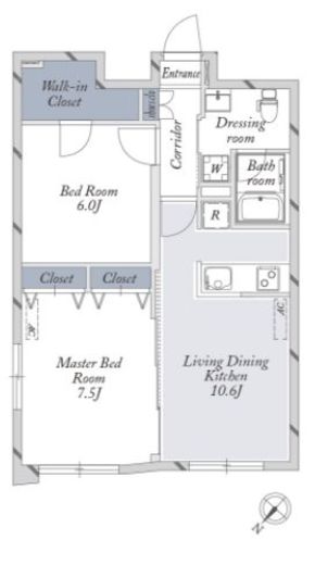 La Douceur文京大塚 (ラドゥセール文京大塚)　E402号室　間取り