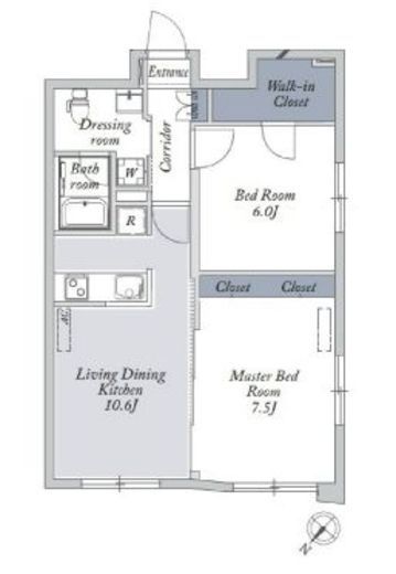 La Douceur文京大塚 (ラドゥセール文京大塚)　W402号室　間取り