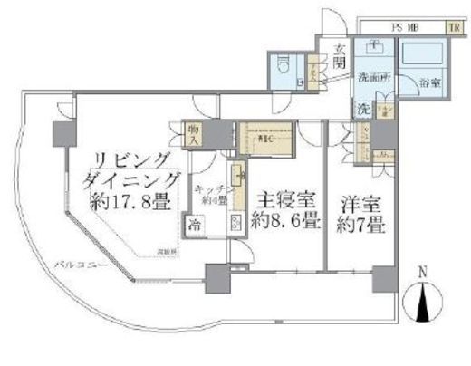 ブリリアタワー大崎　1805号室　間取り