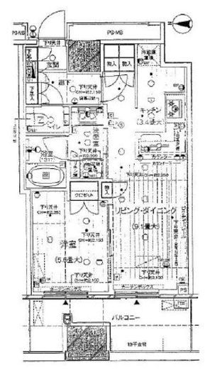 アトラスブランズタワー三河島　909号室　間取り