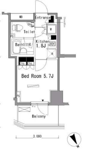 パークアクシス新板橋　E402号室　間取り