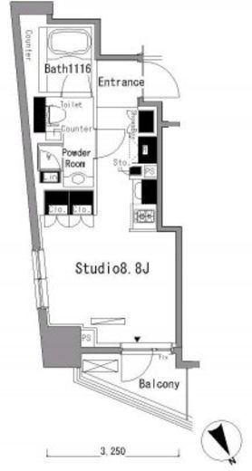 パークアクシス新板橋　E403号室　間取り