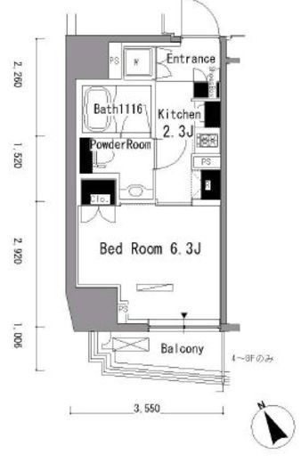 パークアクシス新板橋　E607号室　間取り