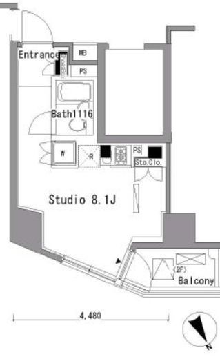 パークアクシス新板橋　W501号室　間取り