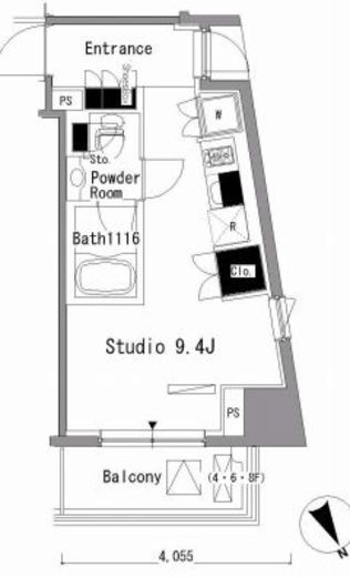 パークアクシス新板橋　W503号室　間取り