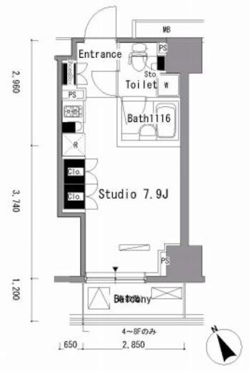 パークアクシス新板橋　W705号室　間取り