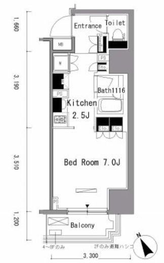 パークアクシス新板橋　W907号室　間取り