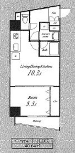 テ レジャンデール護国寺イースト　603号室　間取り