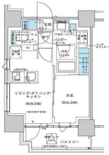 ウィルテラス板橋　1206号室　間取り