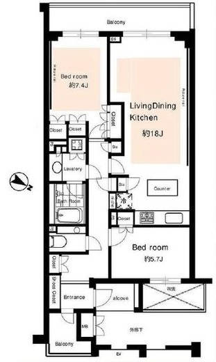 ディアナガーデン神宮前　2F2号室　間取り