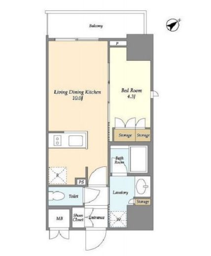 ラティエラ板橋　1001号室　間取り