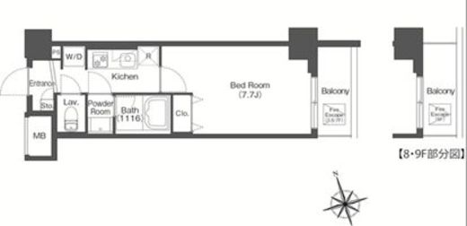 グランカーサ板橋イースト　403号室　間取り