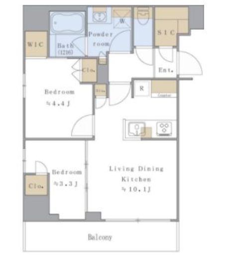 ブリリアイスト赤羽　1201号室　間取り