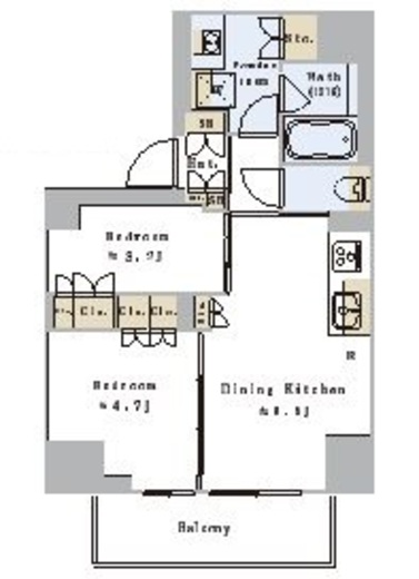 ブリリアイスト赤羽　405号室　間取り