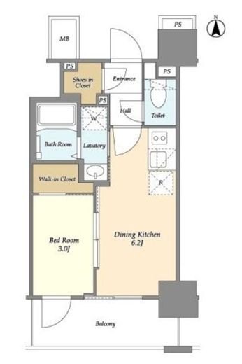 ORME COURT NIPPORI EAST　302号室　間取り