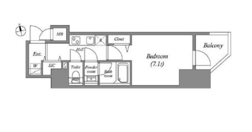 グランパセオ本郷三丁目　1103号室　間取り