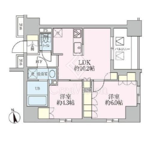 ザ・レジデンス三ノ輪　1302号室　間取り