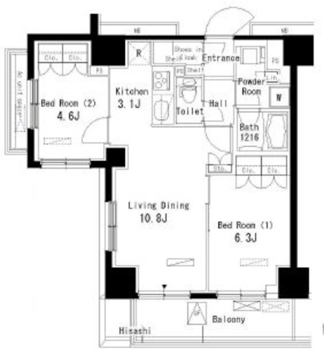 パークアクシス板橋本町弐番館　907号室　間取り