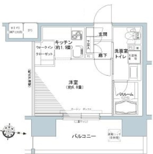 パークキューブ板橋本町　1313号室　間取り
