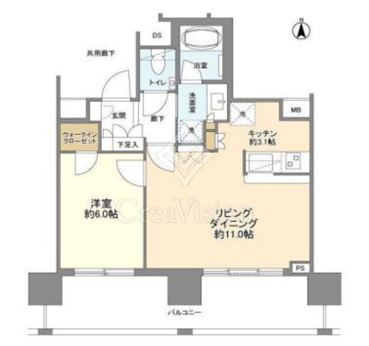 リビオタワー板橋　605号室　間取り