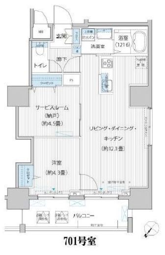 グランデュール富士　1101号室　間取り