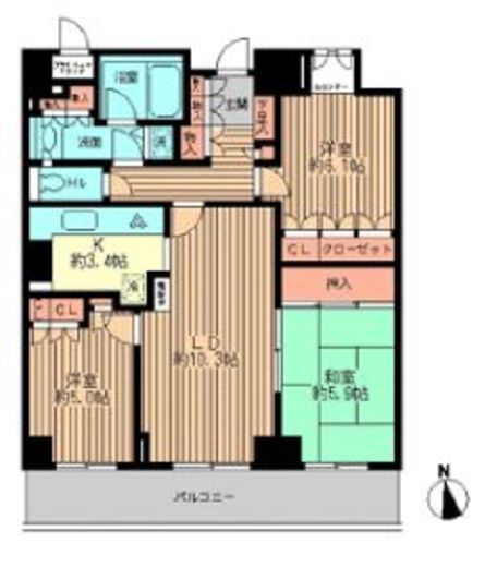 リーデンスタワー　2506号室　間取り