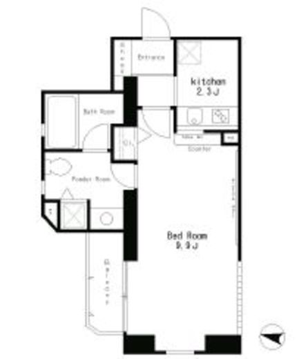 パークアクシス西麻布ステージ　401号室　間取り