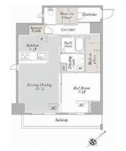 マストライフ目白　1102号室　間取り