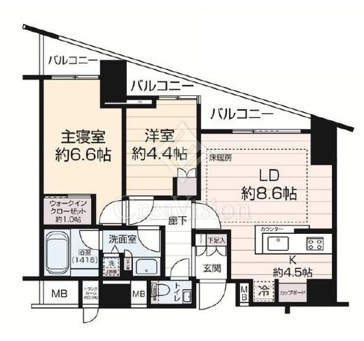 渋谷アインス　1010号室　間取り