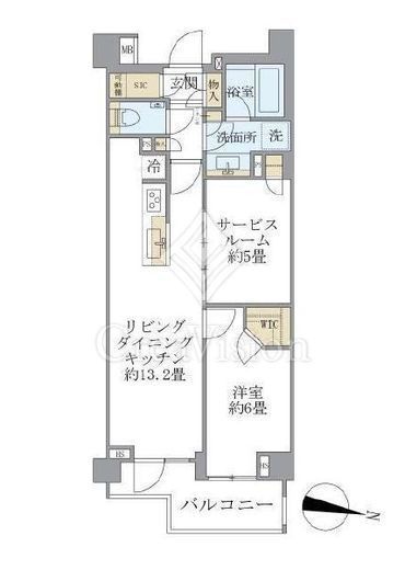 オープンレジデンシア千駄木ヒルズ　405号室　間取り