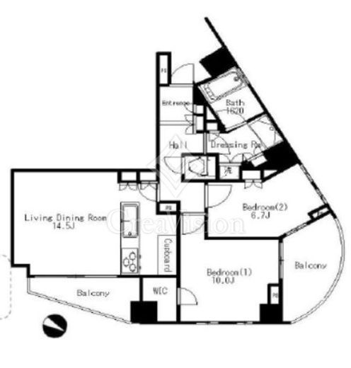 乃木坂パークハウス　1602号室　間取り