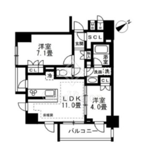 リビオレゾン南池袋　3F1号室　間取り