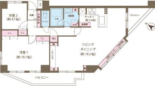 赤羽真正寺坂ハイム　4F1号室　間取り