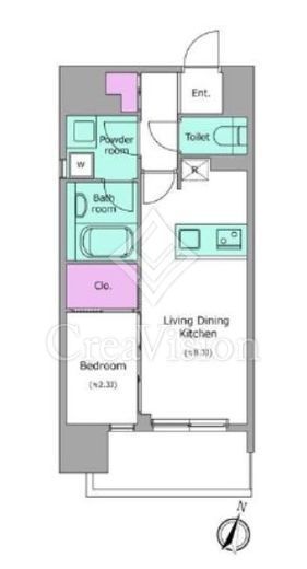 デュオフラッツ飯田橋　E501号室　間取り