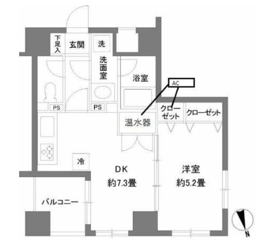 カスタリア新富町2　401号室　間取り