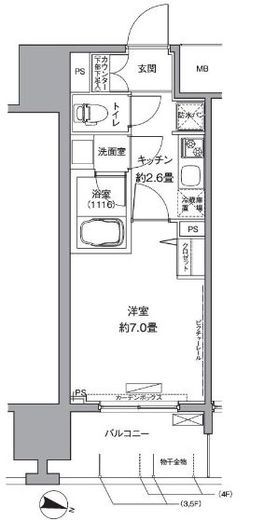 センテニアル王子神谷　210号室　間取り