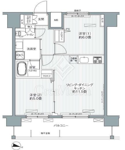 センテニアル王子神谷　908号室　間取り