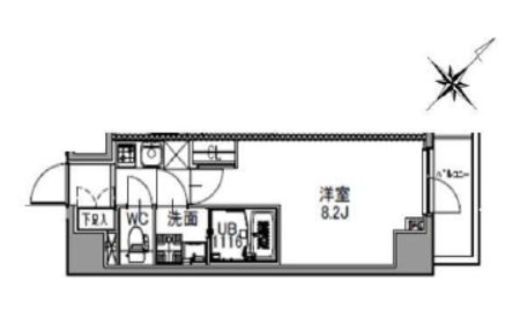 S-RESIDENCE王子west (エスレジデンス王子ウエスト)　803号室　間取り