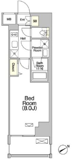グラシアプレイス本駒込　1202号室　間取り
