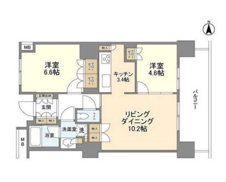 豊洲シエルタワー　1814号室　間取り