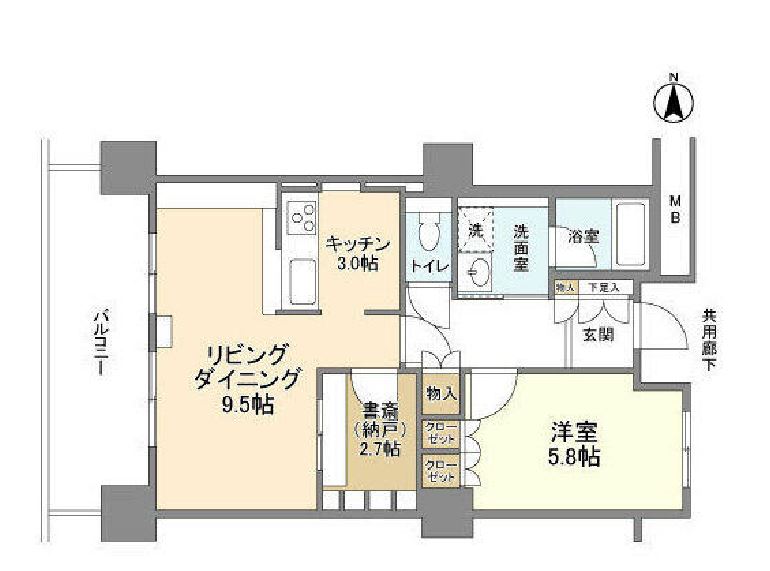 豊洲シエルタワー　1205号室　間取り