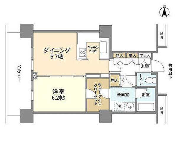 豊洲シエルタワー　2404号室　間取り