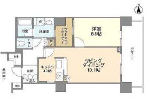 豊洲シエルタワー　1016号室　間取り