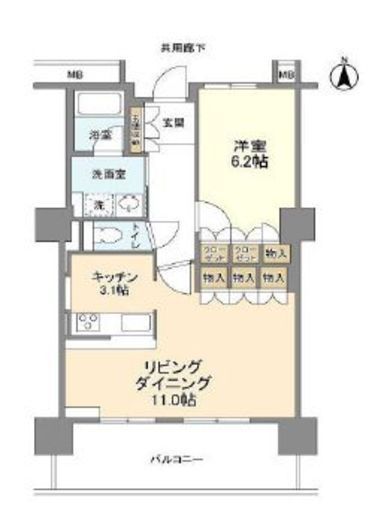 豊洲シエルタワー　1310号室　間取り