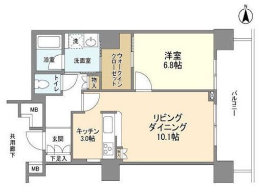 豊洲シエルタワー　1316号室　間取り